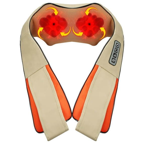 iMountek Neck Shoulder Massager Electric Back Massage Cape with Heat Deep Tissue 3D Kneading Massage Neck Waist Shiatsu Massager Pillow for Muscles Relax in Car Office and Home
