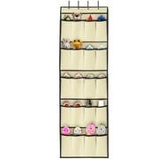 OUNABING iMountek Over the Door Shoes Rack 20-Pocket Organizer 5-Layer Hanging Storage Shelf Beige