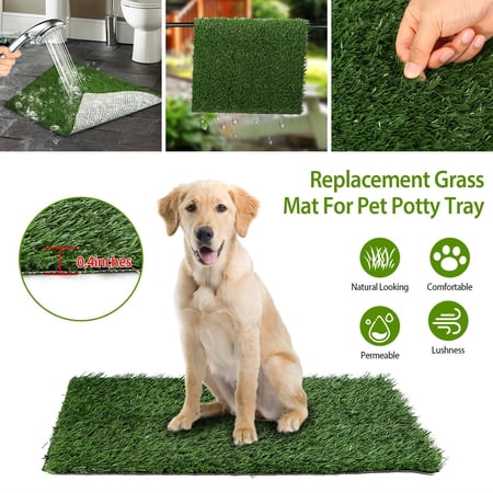 TeqHome Pet Grass Toilet Mat Dog Loo Training Pad 23.23x18.12” Easy Cleaning Grass Turf For Puppy Potty Training