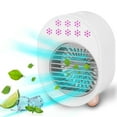 thumbnail image 1 of iMountek Portable Air Conditioner Fan 4 In 1 Mini Desktop Air Conditioner Fan Water Mist Cooling Fan with Colorful Atmosphere Light USB Rechargeable Humidifier Fan, 1 of 10