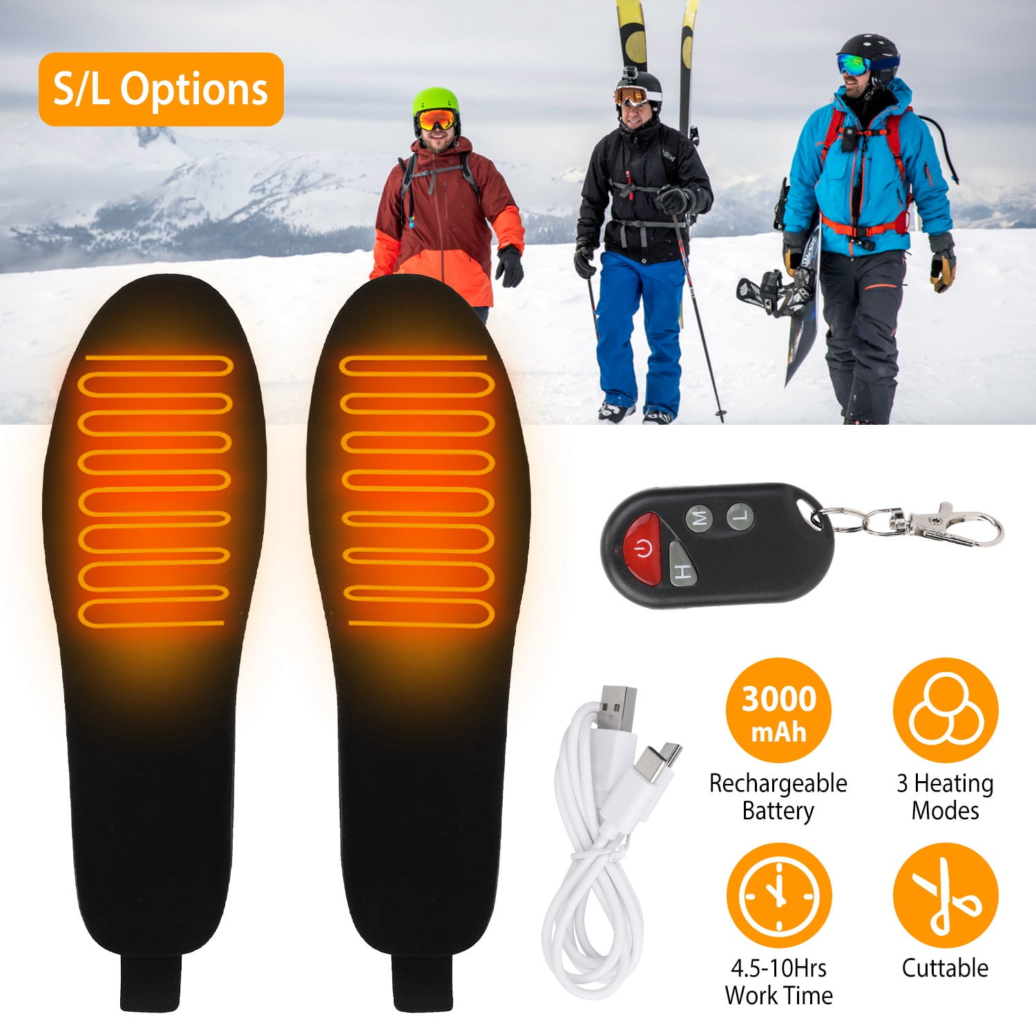 iMountek Rechargeable Heated Insoles, Heated Insoles with iMountek Rechargeable Heated Insoles, Heated Insoles with