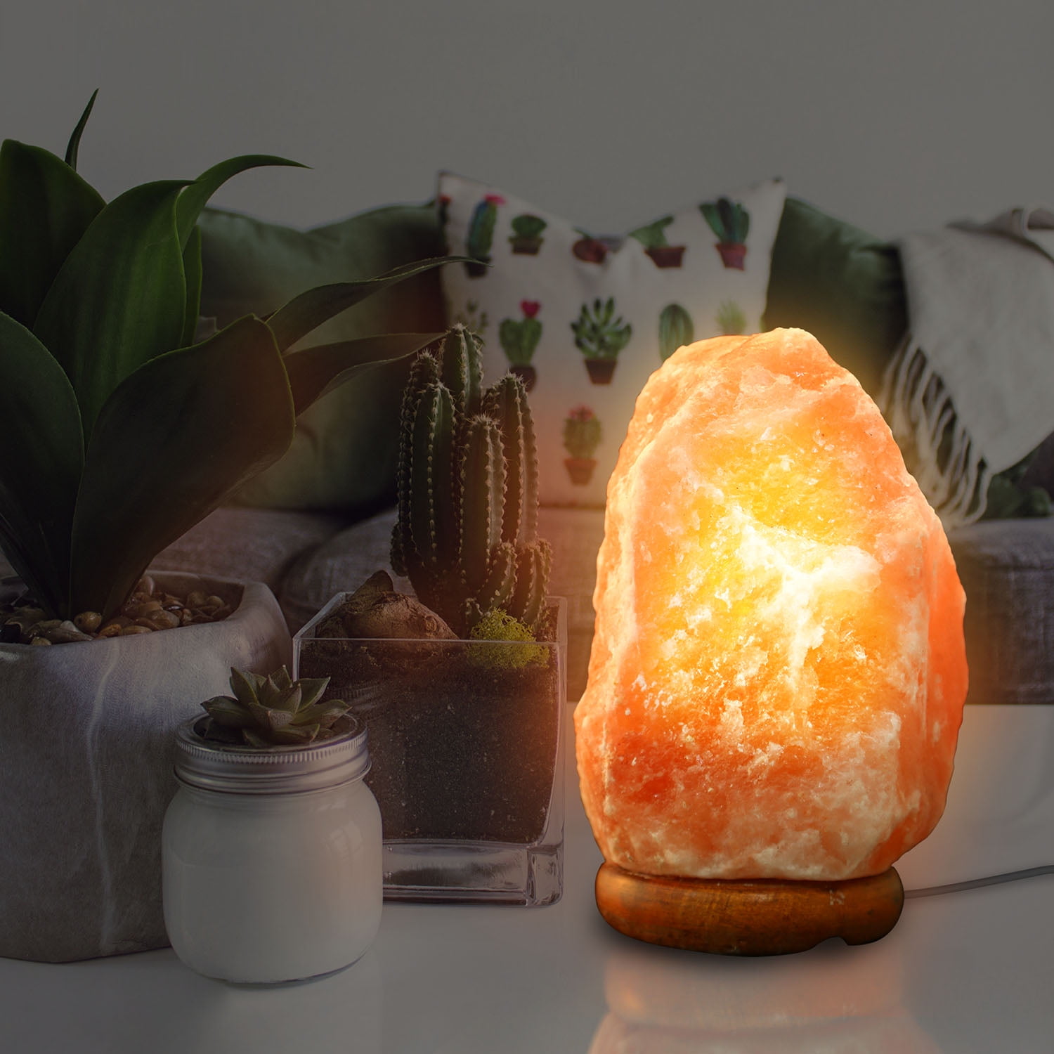 iMountek Salt Lamp Crystal Rock Salt Lamp Table Night Light