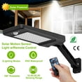 thumbnail image 1 of TeqHome Solar Wall Light Outdoor 60LEDs PIR Motion Sensor Remote Control Wireless Lamps IP65 Waterproof Lighting for Garage Front Door Garden Pathway, 1 of 8