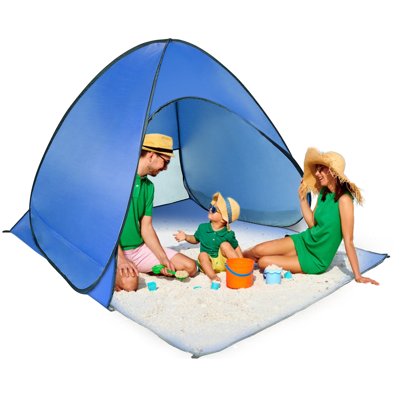 iMountek Sun Shelter Tent for 2-3 Person, Portable Waterproof Fishing Camping Tent with Carry Bag, Blue