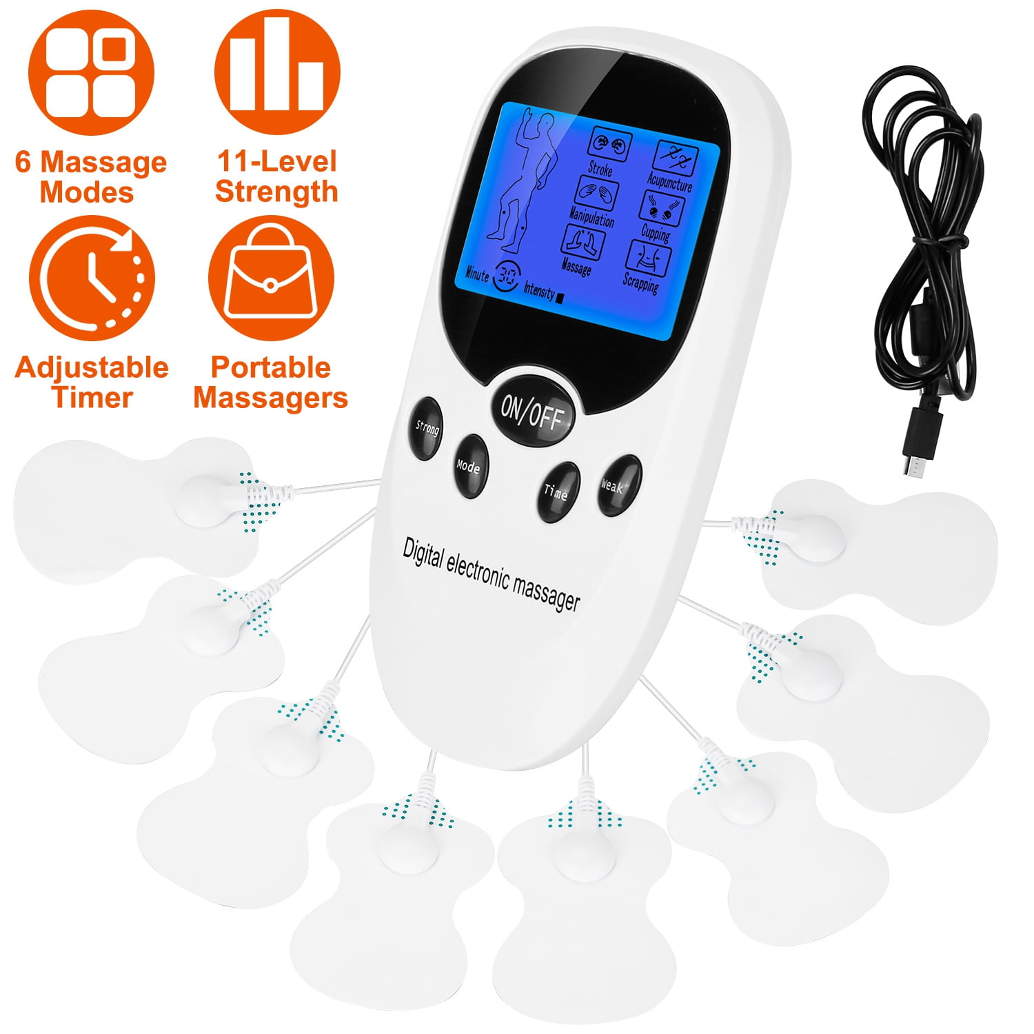 Electrical Stimulation Device For Pain Relief By Electrical Nerve  Stimulation For Pain Relief Therapy With 6 Modes Electric Massager 4  Electrode Pads