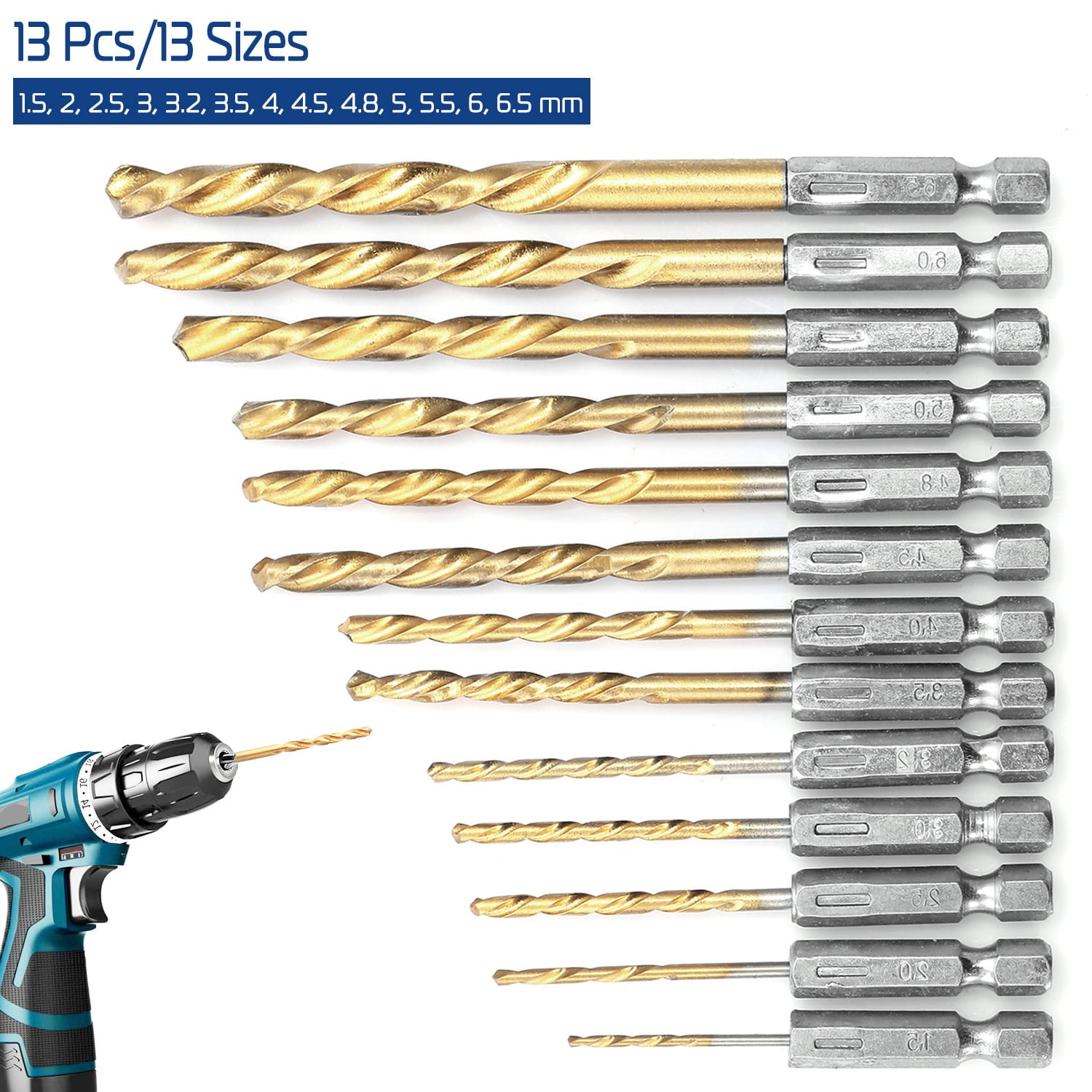 iMountek Titanium Nitride Coated Drill Bit Set Quick Connect Drill Bits