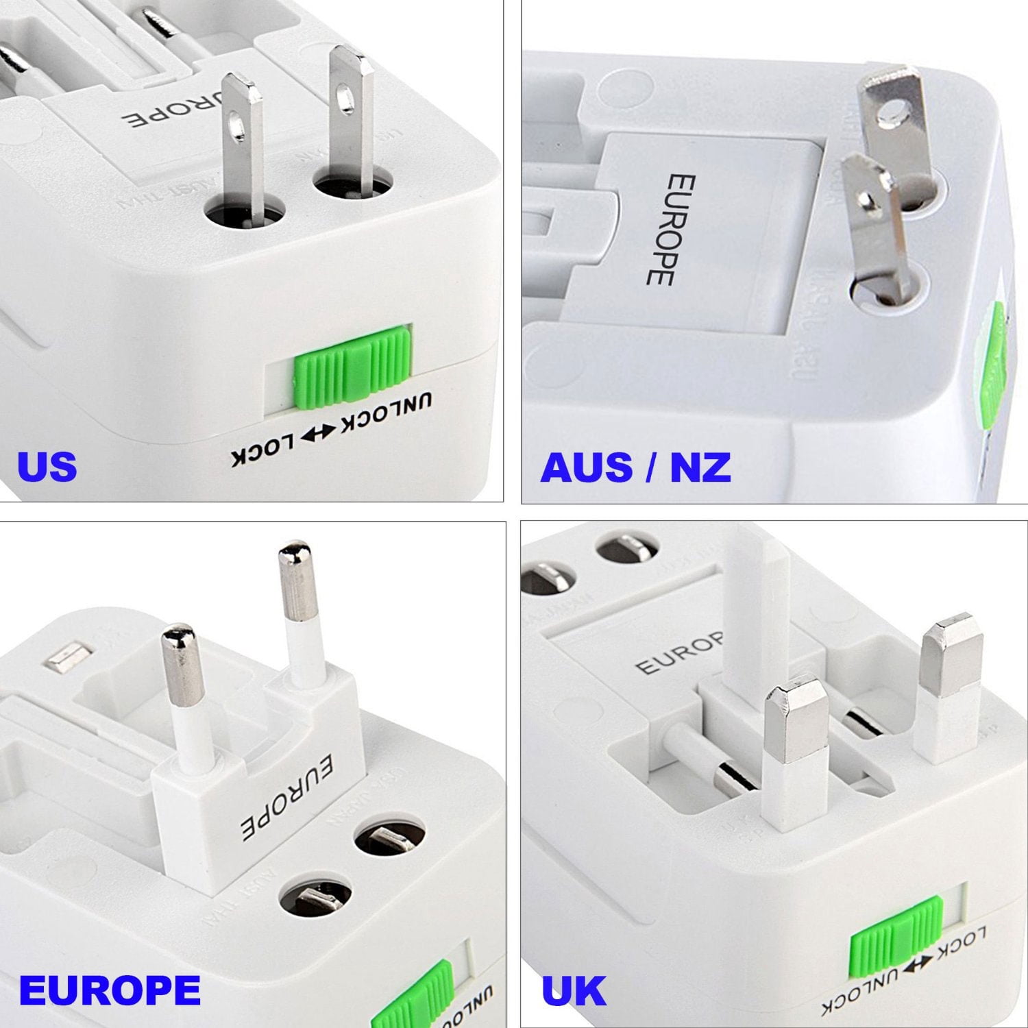 iMountek Universal Travel Adapter AC Power Plug Adapter US UK EU AUST ...