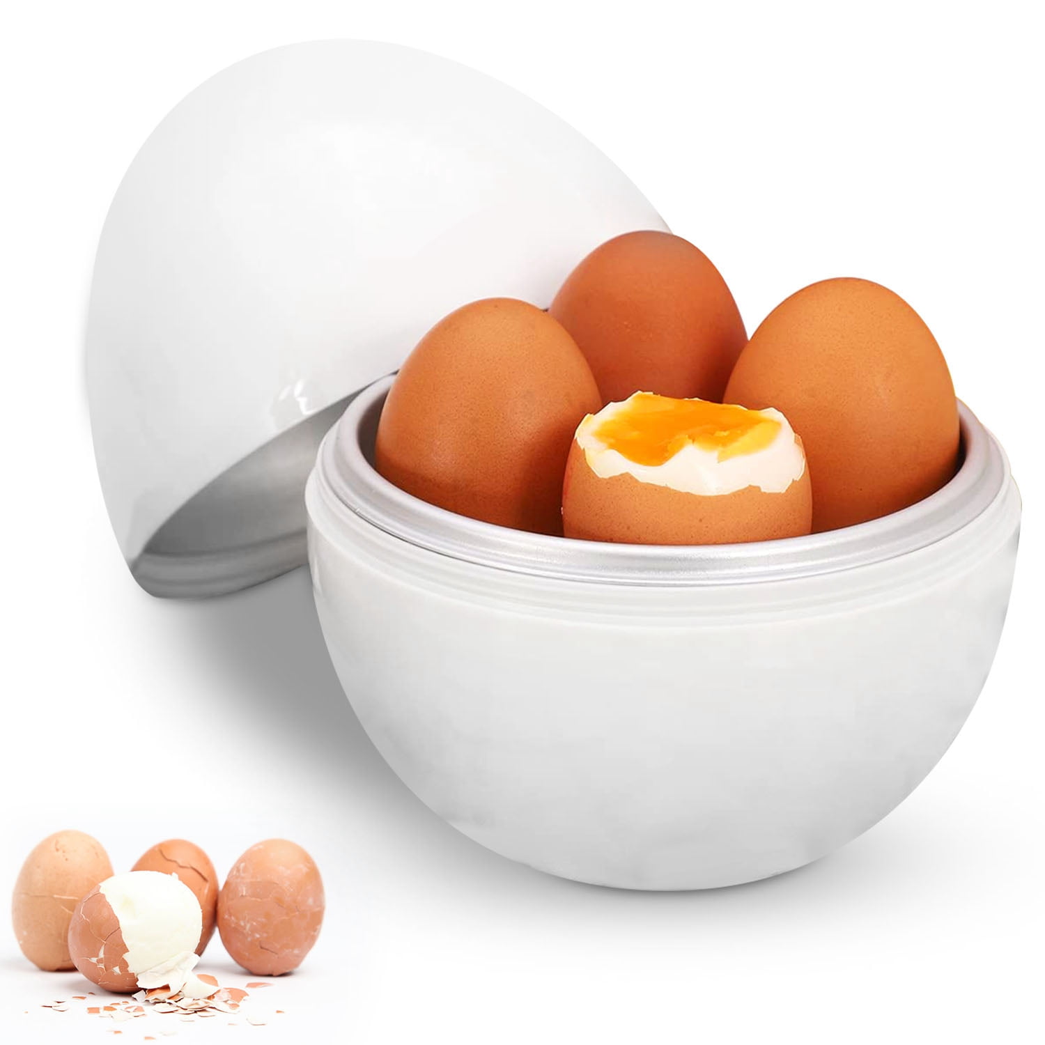 1pc Lightweight Poached Egg Maker Durable PP Microwave Cooking Eggs Steamer  2 Eggs Round Shape Microwave
