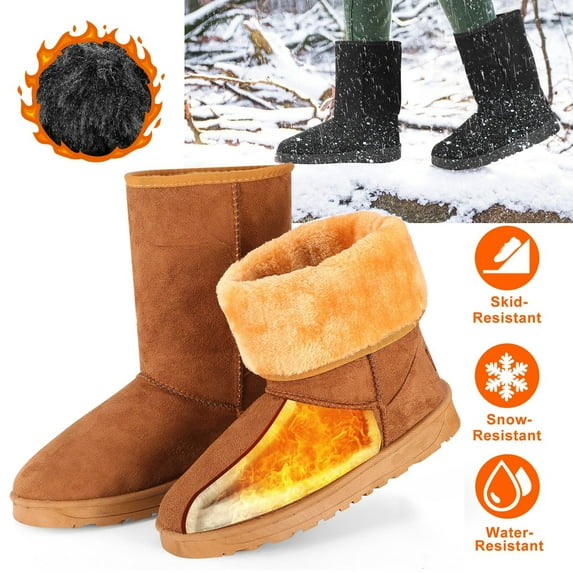 Imountek Waterproof Women Snow Boots Mid-Calf Classic Winter Boots with Warm Lining, Chestnut_6