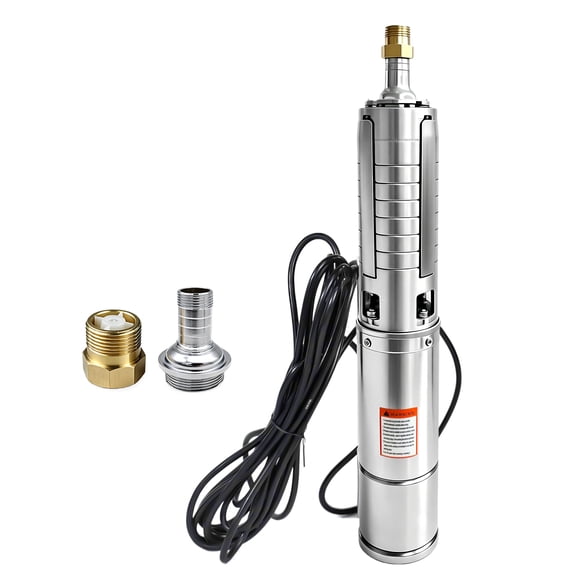 iMsehbean 1HP 220V Deep Well Submersible Pump, 4" OD Stainless Steel Impeller Water Pump, 33GPM, 207FT Max lift