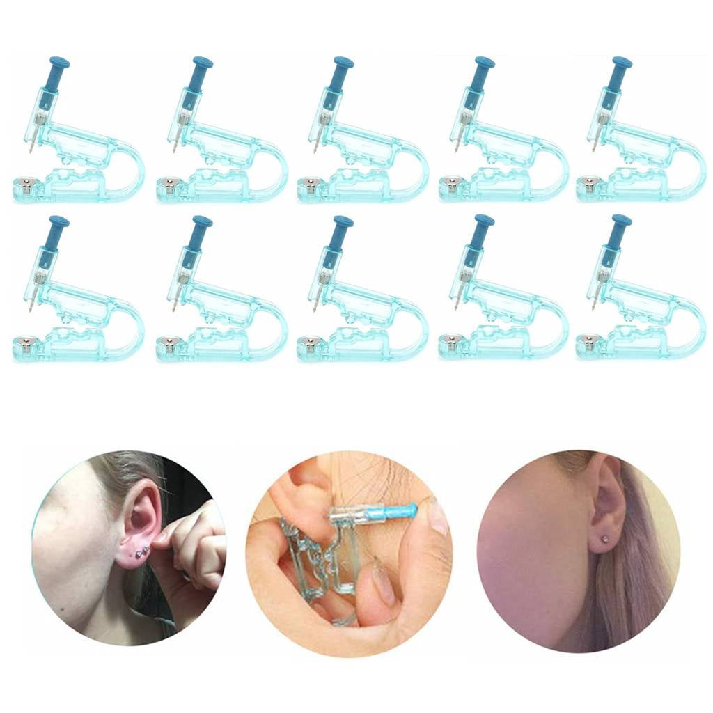 iMucci 10Pcs Ear Piercing Guns, Nose Piercing Guns, Disposable Ear Piercing Kit with Earring