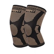 iMucci 2 Pack Copper Knee Sleeves, Professional Copper Knee Braces for Men and Women, Premium Compression Support for Knee Pain, Sports, Workout, Arthritis, ACL, Joint Pain Relief