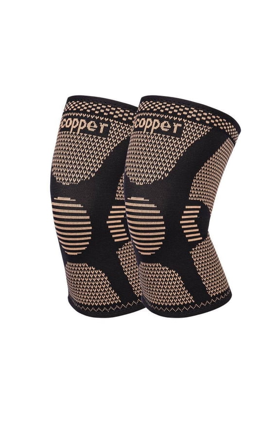2 Pack Copper Knee Sleeves, Professional Copper Knee Braces for Men and Women, Premium Compression Support for Knee Pain, Sports, Workout, Arthritis, ACL, Joint Pain Relief