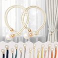 thumbnail image 1 of iMucci 4 Pack Curtain Tiebacks with Pearl Decoration, Convenient Drape Tie Backs Holdbacks Rope Holders for Lace, Sheer or Heavy-Duty Curtains, Beige, 1 of 8