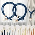 thumbnail image 1 of iMucci 4 Pack Curtain Tiebacks with Pearl Decoration, Convenient Drape Tie Backs Holdbacks Rope Holders for Lace, Sheer or Heavy-Duty Curtains, Blue, 1 of 8