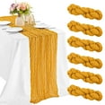 thumbnail image 1 of iMucci 6 Pack 10FT Cheesecloth Table Runner Mustard Gauze Fabric Tablecloth Rustic Sheer Table Runner for Wedding Birthday Baby Shower Party Boho Table Decoration, 1 of 7
