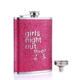 thumbnail image 1 of iMucci 8oz Hip Flask - Rose Pink Girls Night Out Party Glitter and Glitz Stainless Steel Pocket Flask for Liquor with Funnel for Women, 5.3in Height, 1 of 6