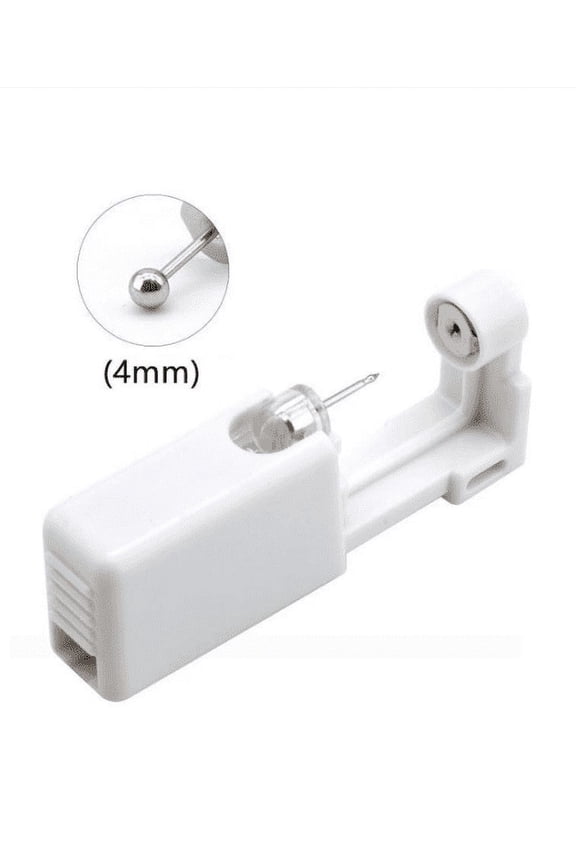 Ear Piercing Kit - 2/4/10 Pack Self Ear Piercing Gun, Disposable Nose Ear Pearcing Kit with 4mm Silver Earring Studs Safety