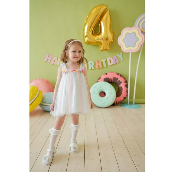 iMucci Infant Wear Layered Tulle Tutu Dress for Toddler Flower Girls Birthday Outfits Special Occasion Sleeveless Princess Skirt