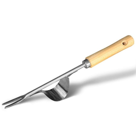 iMucci Manual Hand Weeder Bend-Proof Leverage Base for Super Easy Weed Removal & Deeper Digging - Sturdy Chrome Plated Steel - Compact Garden Weed Puller Tool for Yard Lawn Farm