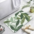 iMucci Microfiber Green Leaves Bath Rug Non Slip Quick Dry 1 Piece ...