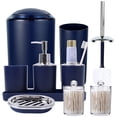 Free Shipping! iMucci Navy Blue Bathroom Accessories Set of 8, with
