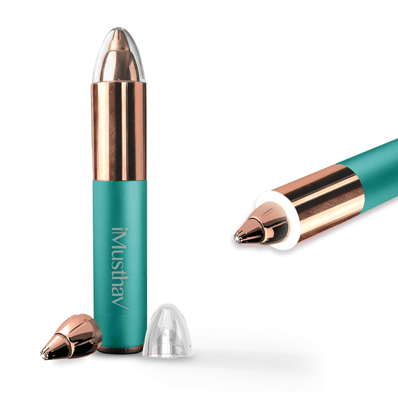 iMusthav Portable Flawless Epilator for Eyebrow, Nose & Ear Hair Removal Painless Electric Razor, 18K Gold-Plated, 360° LED Light