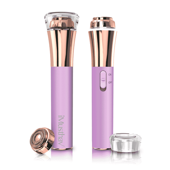iMusthav Flawless Facial Hair Removal for Women, Rechargeable Portable Travel Painless Face Razor Trimmer 18K Gold Plated with 360° LED Light