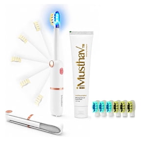 iMusthav Foldable Travel Sonic Electric Toothbrush, Compact White, Battery Powered for Travel
