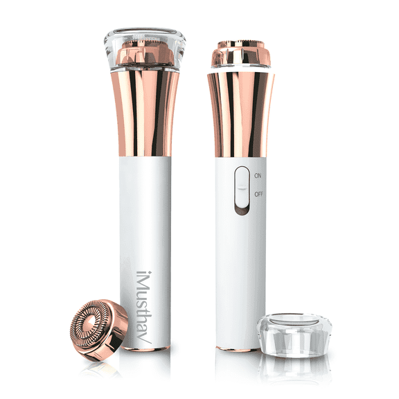 iMusthav Facial Hair Remover, Painless Electric Trimmer Razor, 18K Gold-Plated, USB Rechargeable, 360° LED for Face & Lip Hair