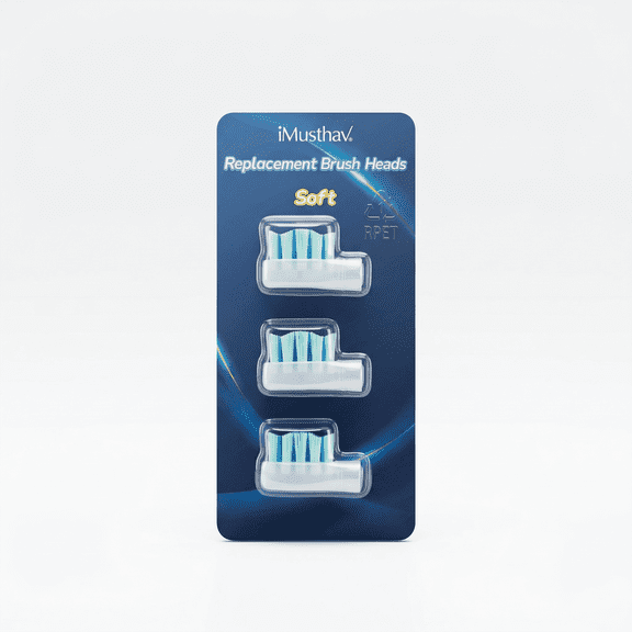iMusthav Replacement Toothbrush Head Soft Bristle (Pack of 3)