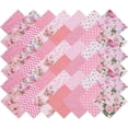 thumbnail image 1 of iMzoon 42Pcs Pink Precut Fabric 10" Squares with Wavy Edges | Cotton Fat Quarters for Quilting & Sewing, DIY Craft Supplies and Color Analysis Swatches - Pink, 1 of 11