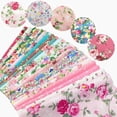 thumbnail image 1 of iMzoon 22Pcs 10" Cotton Fabric Quilting Squares,No Repeat Floral Charm Pack, Precut Pink Fabric for Sewing with Wavy Edges, DIY Scrapbooking Craft Supplies Pink, 1 of 11