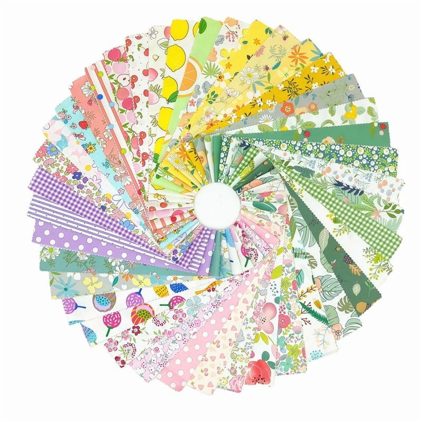 iMzoon 80 Pcs Jelly Roll Fabric Strips for Quilting Fabric, Sewing Supplies & DIY Crafts-2.6 Inch Precut Cotton Floral Fabric Strips Bundles with Wavy Edges, Perfect for Quilt Projects,Fruit