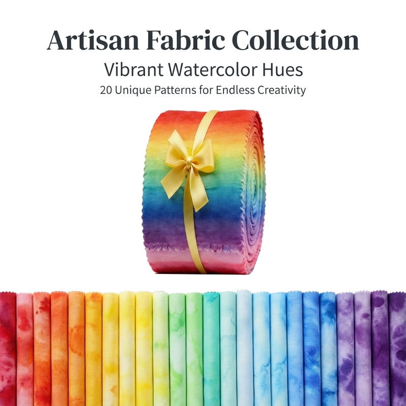 iMzoon 80 Pcs Jelly Roll Fabric Strips for Quilting Sewing,2.56 Inch Precut Cotton Fabric Bundles with Wavy Edges, Rainbow Color Ombre Floral Quilting Fabric, Perfect for Quilt DIY Sewing Supplies