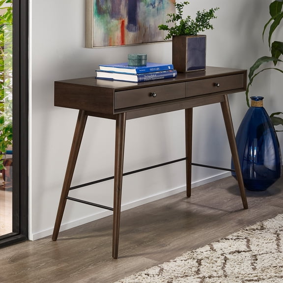 iNSPIRE Q Alcott Mid-Century Modern 2-Drawer Console Table, Dark Walnut