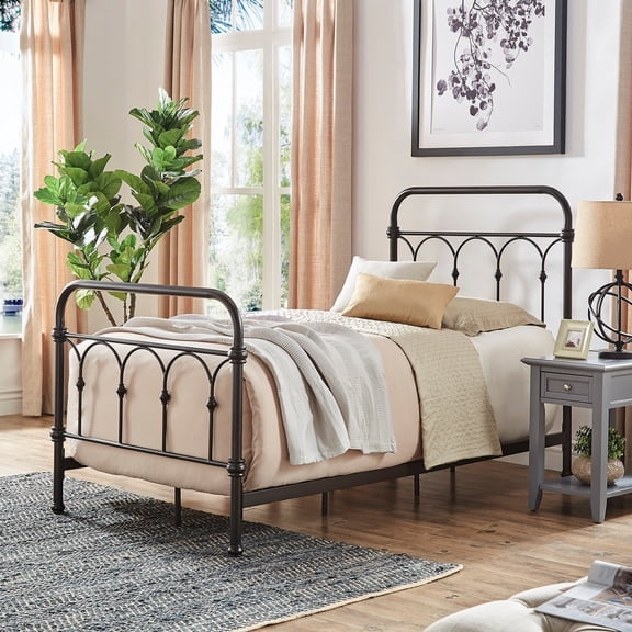 iNSPIRE Q Brynn Twin Metal Bed, Dark Bronze