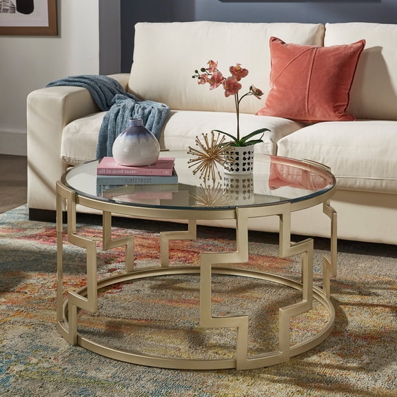 iNSPIRE Q Cava Contemporary Coffee Table, Matte Gold