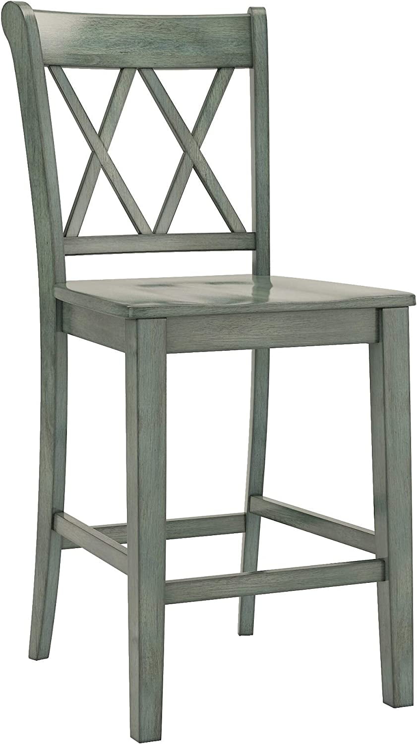 iNSPIRE Q Eleanor Double X-Back Wood 24-inch Counter Chair (Set of 2