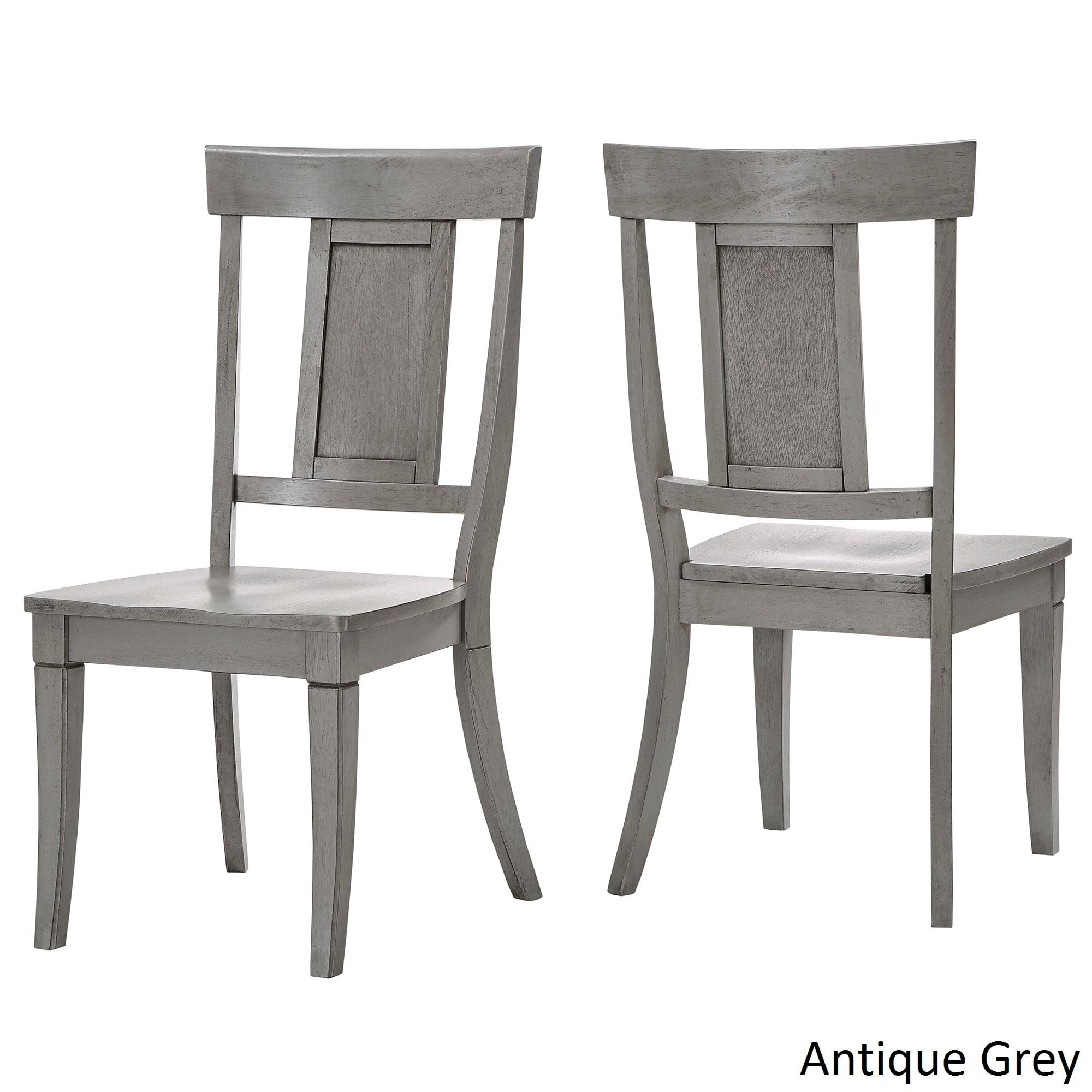 Eleanor Antique Grey Wood Panel Back Dining Chair Set
