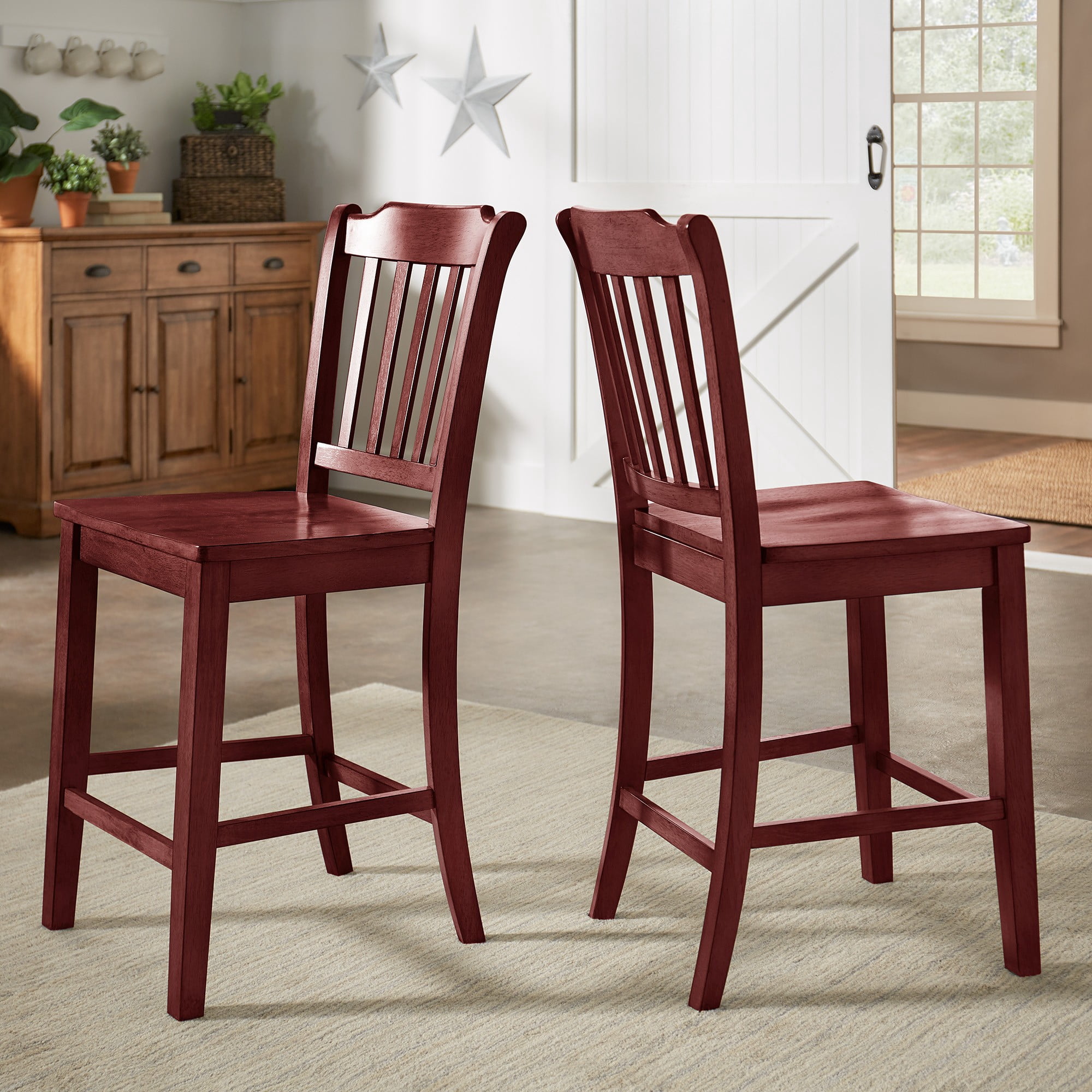 Transitional Feces iNSPIRE Q Farmhouse Transitional Counter Height Bar Stools, Antique ...