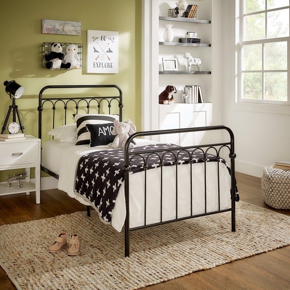 iNSPIRE Q Gabrielle Twin Metal Platform Bed, Black