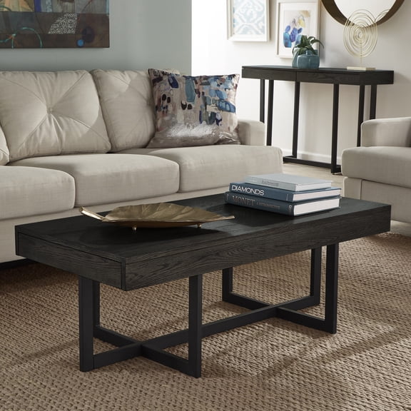 iNSPIRE Q Nadian Industrial Coffee Table with 2 Drawers, Black