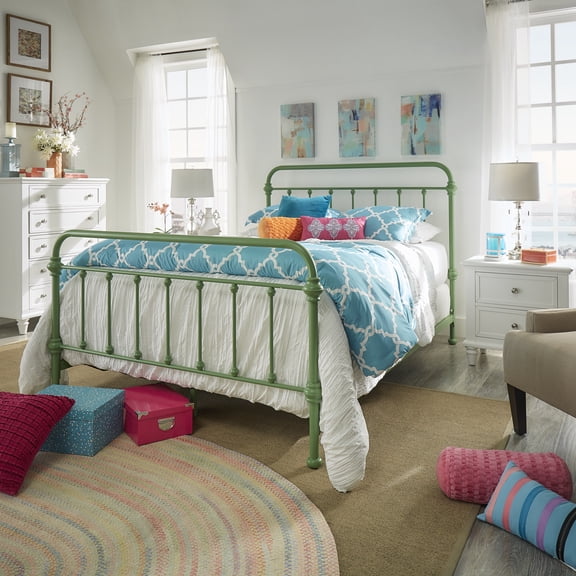 iNSPIRE Q Nottingham Full Metal Spindle Bed, Green Meadow