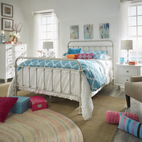 iNSPIRE Q Nottingham Queen Metal Spindle Bed, Silver Birch