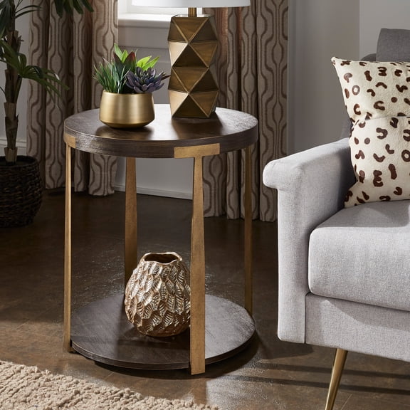 iNSPIRE Q Sandra Contemporary End Table with Shelf, Espresso