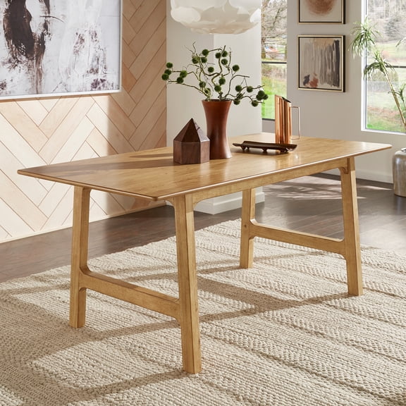 iNSPIRE Q Skovde Mid-Century Modern 71.6" Rectangular Dining Table, Light Oak