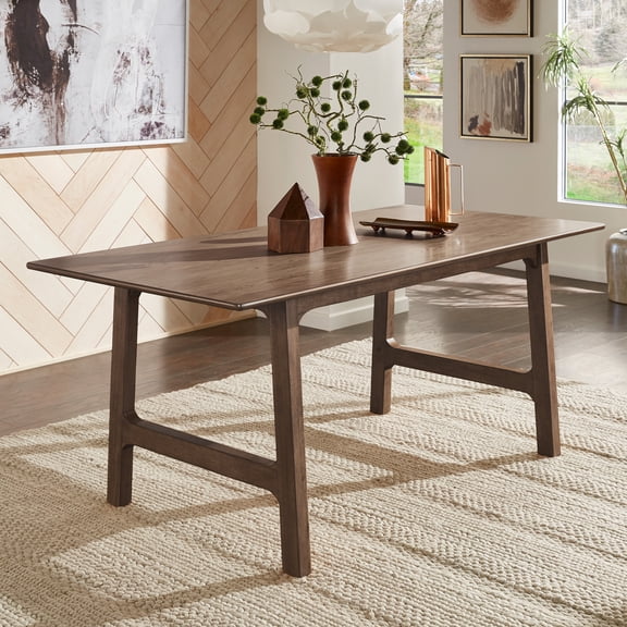 iNSPIRE Q Skovde Mid-Century Modern 71.6" Rectangular Dining Table, Walnut