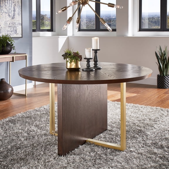 iNSPIRE Q Vadso Modern 54" Round Dining Table, Espresso