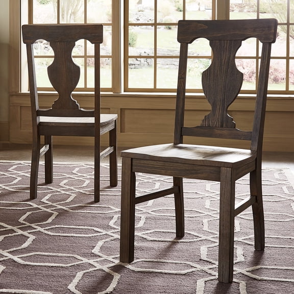 iNSPIRE Q Vikos Traditional Dining Chair, Wire Brushed Oak (Set of 2)